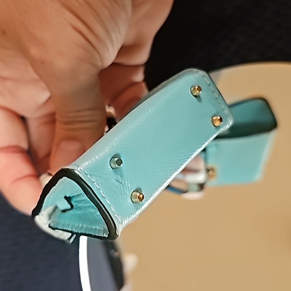 BLUE leather non brand purse accessory NWT - Picture 4 of 6